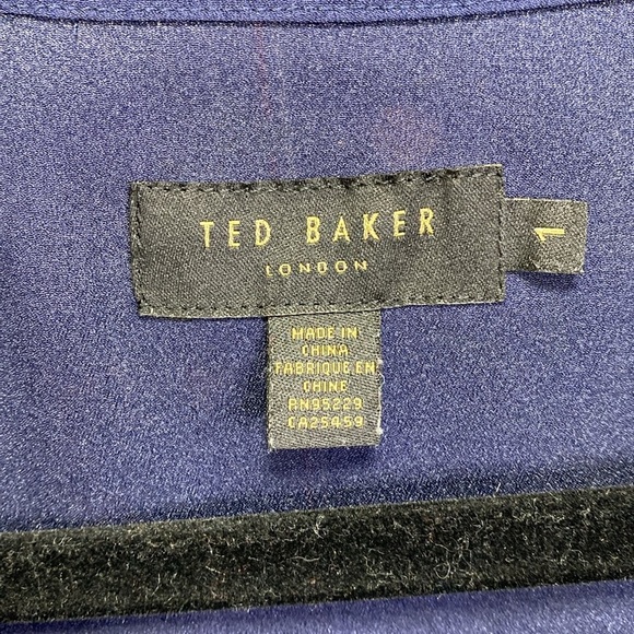 Ted‎ Baker Blue Hedgerow Floral Stripe Wrap Dress - Picture 4 of 7